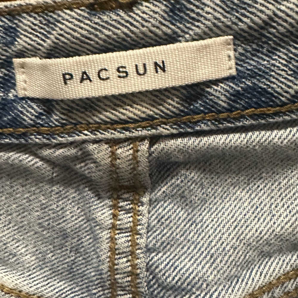 Customized PacSun Light Blue Jeans with Colorful Flare. - Picture 4 of 5